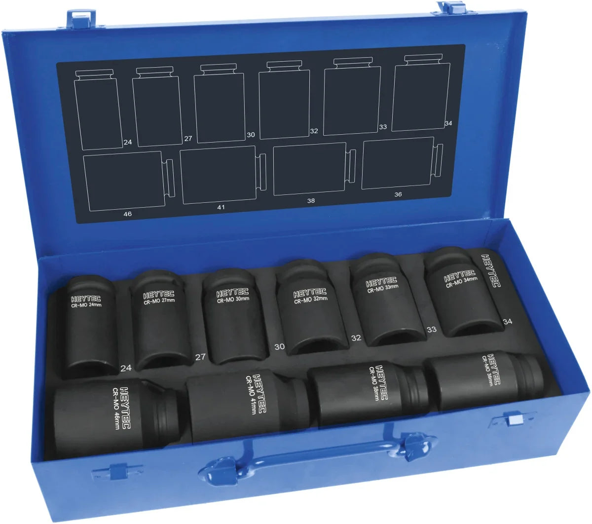 HEYTEC 3/4" Extra Deep Impact Socket Set, 10pc