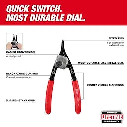 Convertible Snap Ring Pliers - Circlip Pliers (Straight / Bent) 10-25mm
