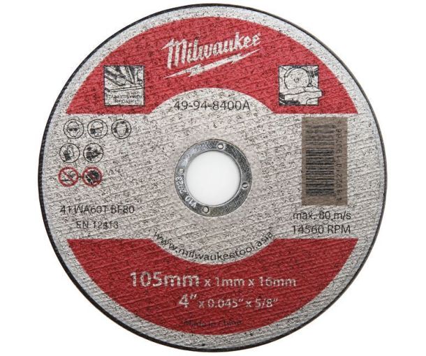 Grinding & Cutting Discs, 4"/5", Pack of 25