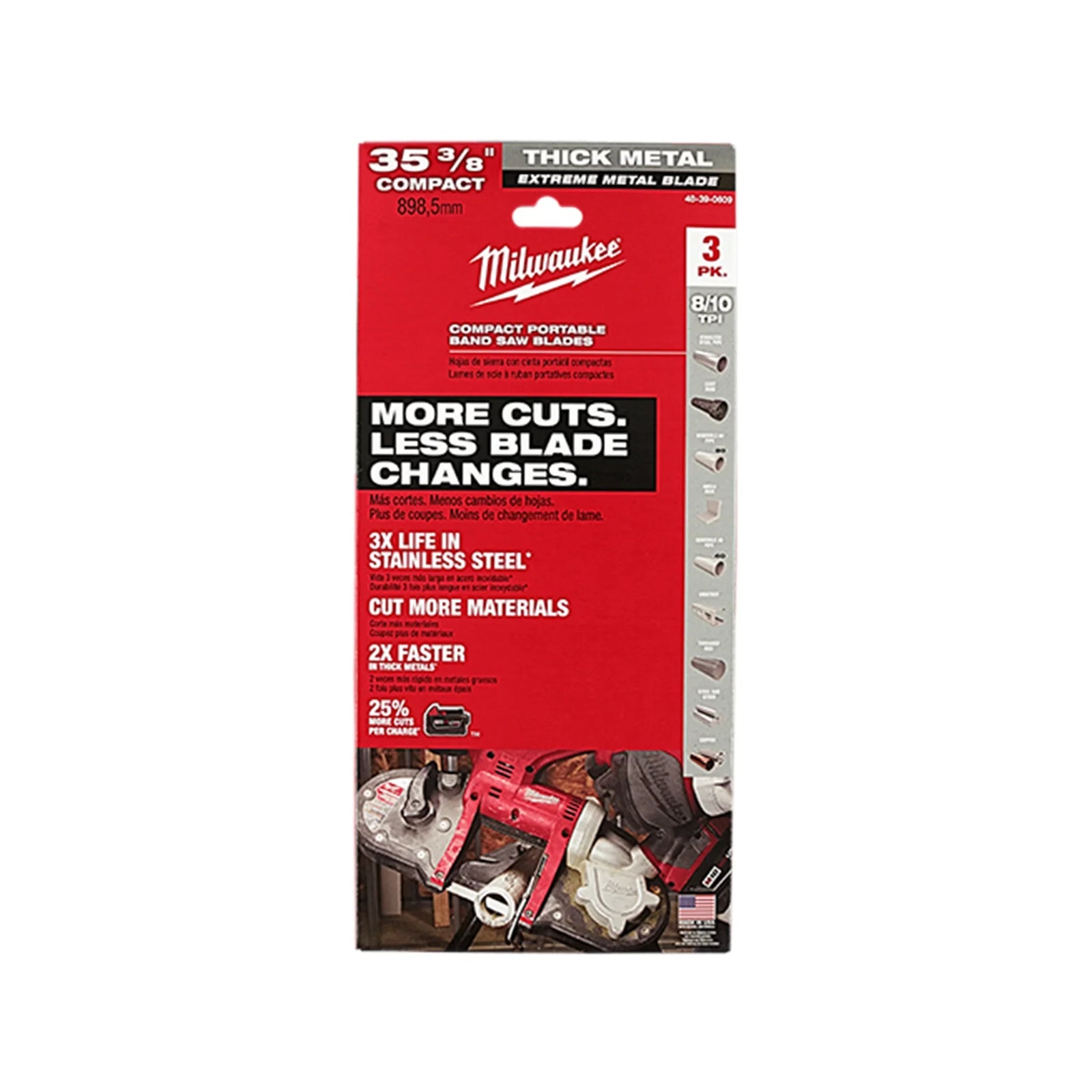 Extreme Thick Metal Compact Band Saw Blade, 3 pack