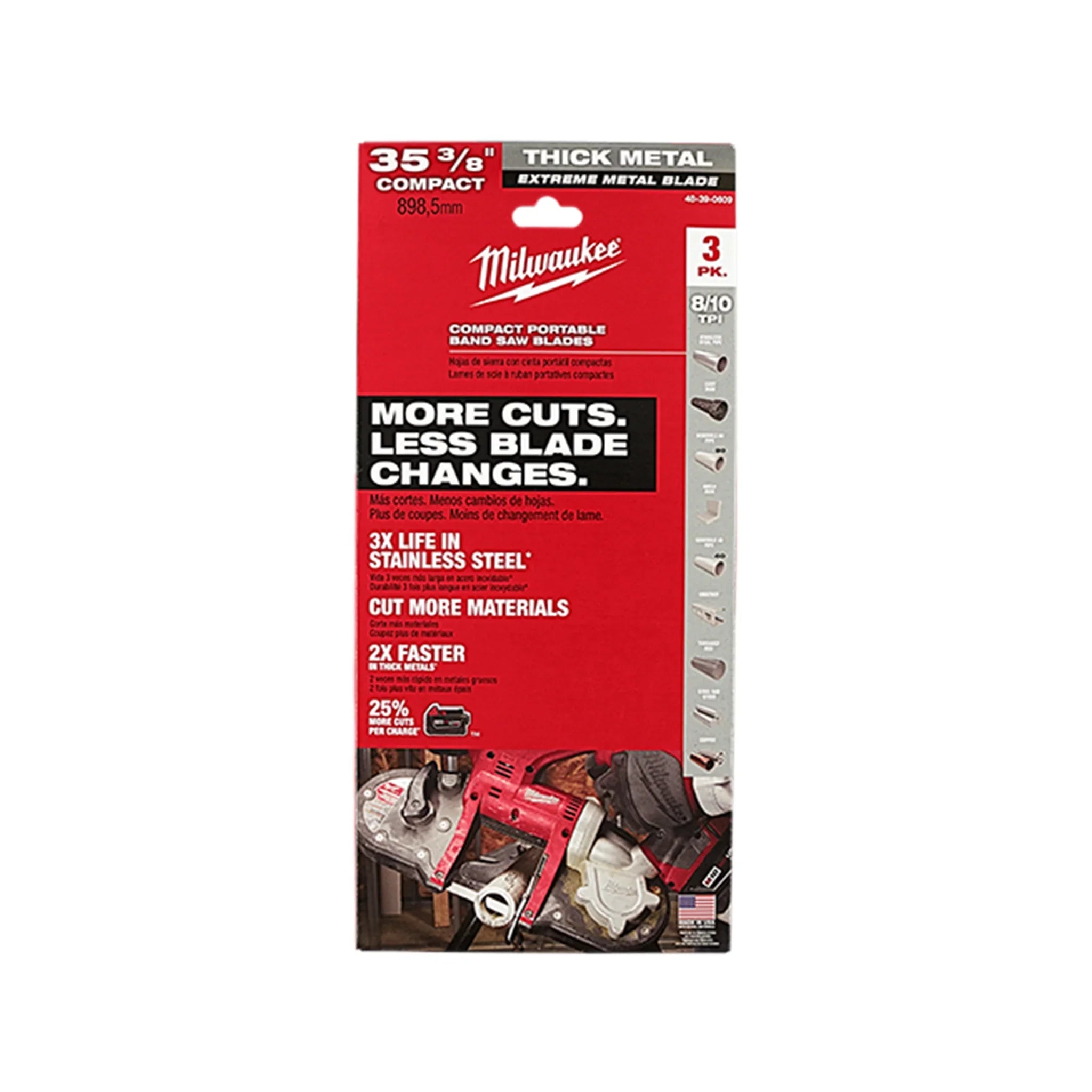 Extreme Thick Metal Compact Band Saw Blade, 3 pack