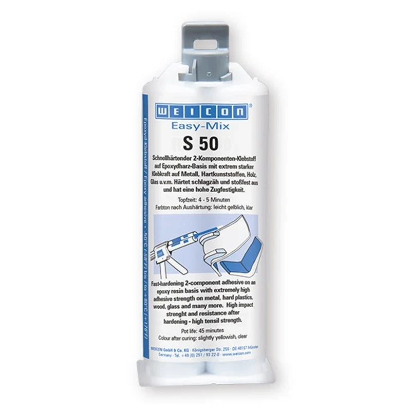 WEICON Easy-Mix S 50 – High-Temperature Epoxy Adhesive (50 ml Two-Component)