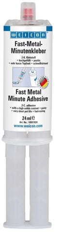 WEICON Fast-Metal Minute Adhesive – Steel-Filled Epoxy Repair Glue (24 ml)