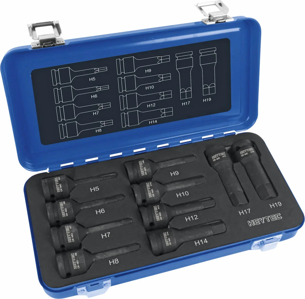 IMPACT Hexagon Male Hex Head Screwdriver Socket Set, 1/2", 10 pcs