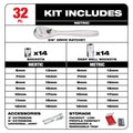 32-Piece Metric Ratchet & Socket Set with PACKOUT™ Organizer,  ⅜″ Drive