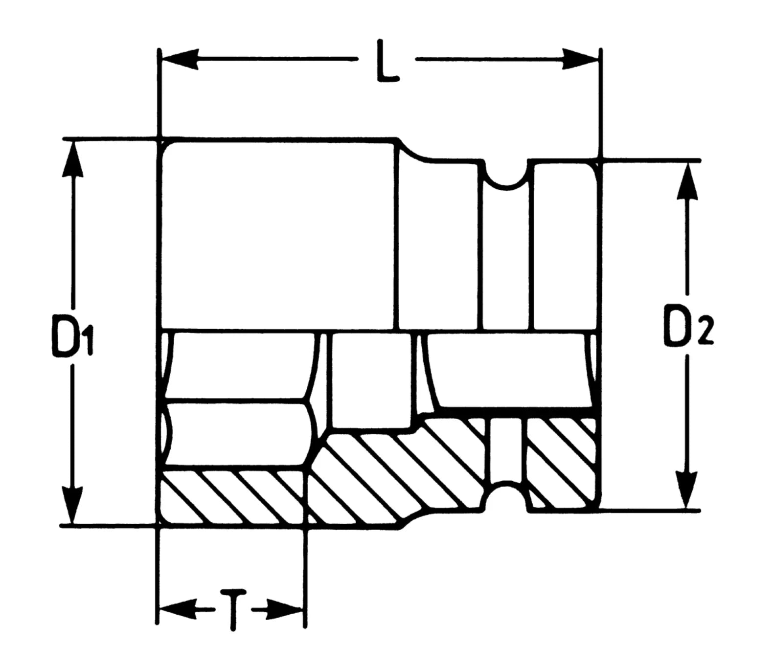 Extra Deep Impact 1/2" Sockets Six Points, Various MM
