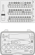 Socket and Bit Set, 44 pcs.