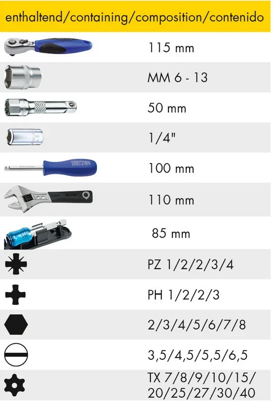 Socket and Bit Set, 44 pcs.
