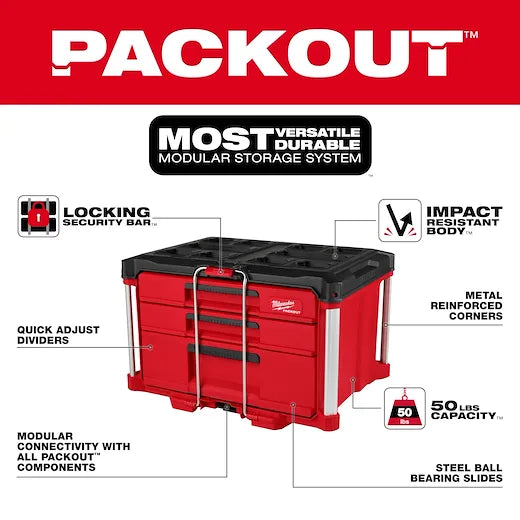 PACKOUT Multi-Depth 3-Drawer Tool Box