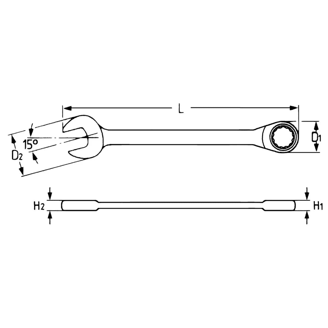 Combination Ratchet Wrench, 8-27mm