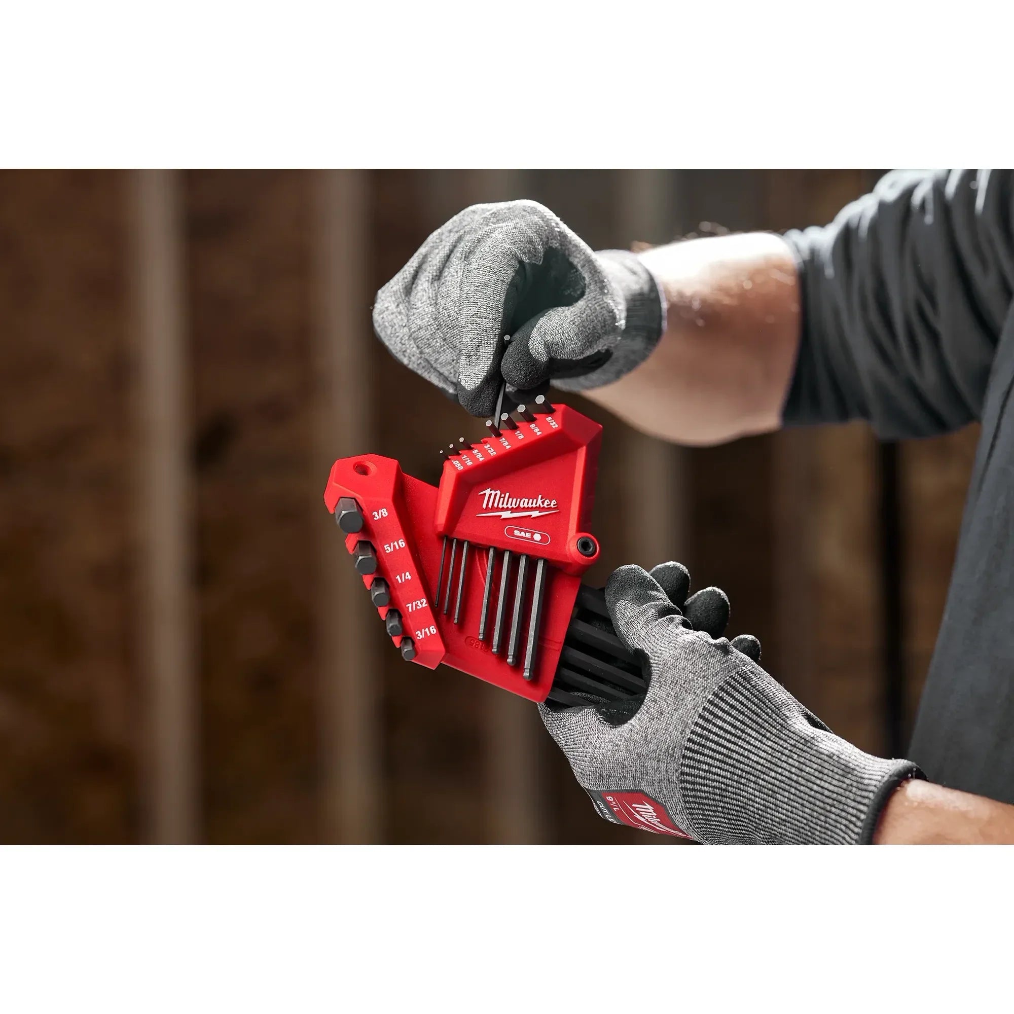 13-Piece SAE (Inches) Ball-End L-Style Hex Key Set (Pivoting Holder)