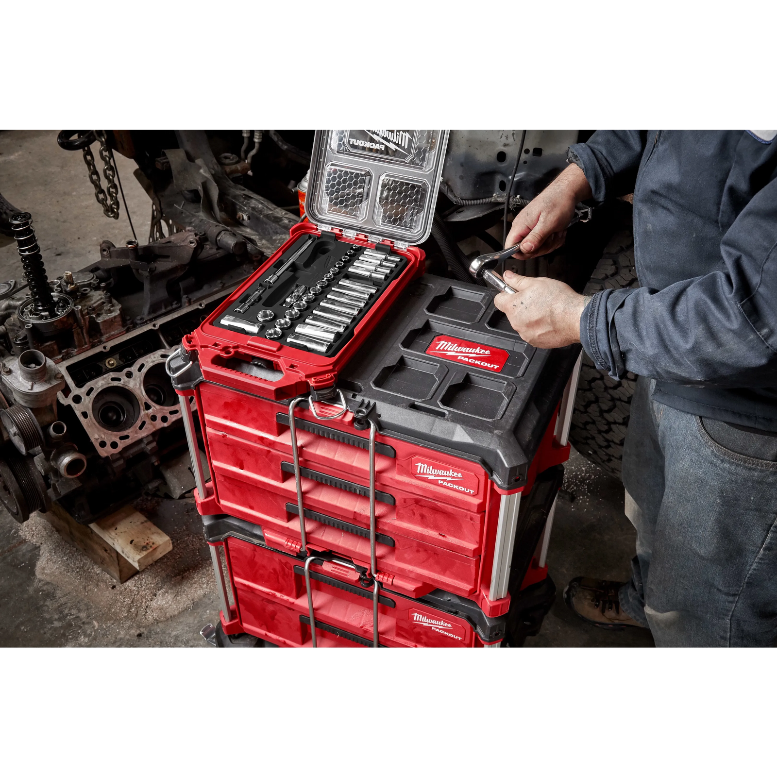 32-Piece Metric Ratchet & Socket Set with PACKOUT™ Organizer,  ⅜″ Drive